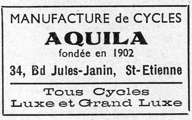 Aquila 1950 Advertisement — All Cycles, Luxury and Grand Luxury — page 1 of 1