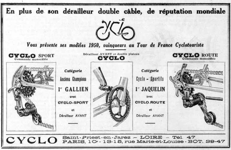 Cyclo 1950 Advertisement — The 1950 Models That Won the Tour de France Cyclotouriste — page 1 of 1