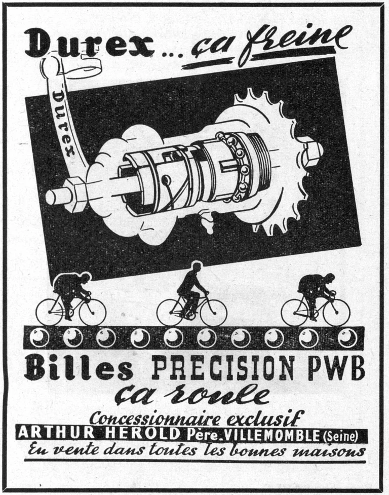 Durex 1950 Advertisement — Durex Brakes, PWB Precision Balls — page 1 of 1
