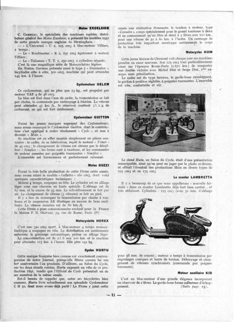 Le Cycle et la Moto: Quelques modèles de la production 1951 — L'Officiel du cycle, 21 October 1950 — page 3 of 6