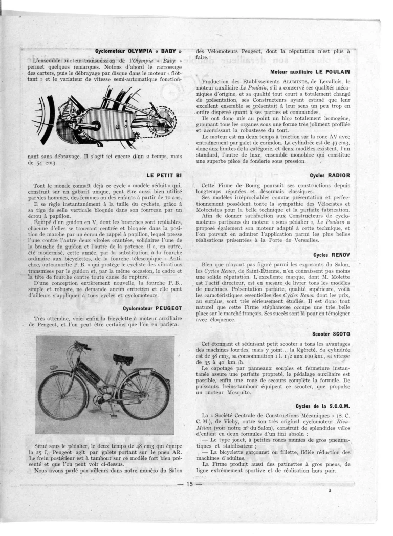 Le Cycle et la Moto: Quelques modèles de la production 1951 — L'Officiel du cycle, 21 October 1950 — page 5 of 6
