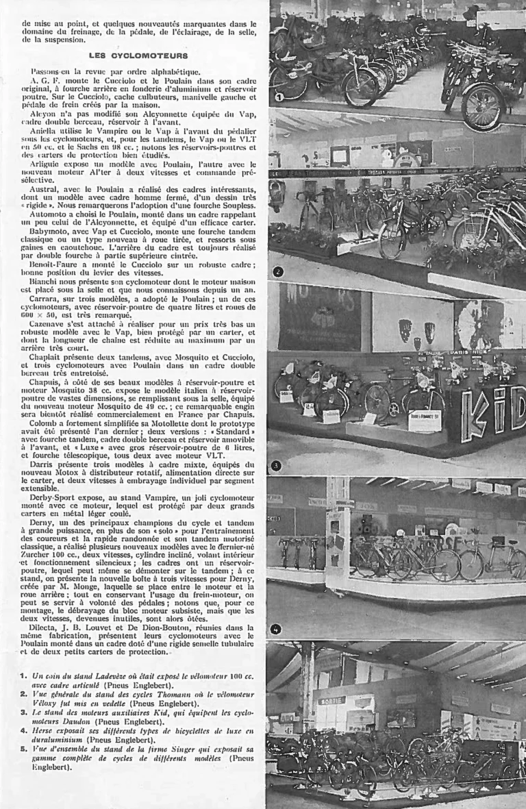 Le Salon de Paris 1951 — Englebert Vélo-Magazine, November 1951, by Daniel Rebour — page 3 of 8