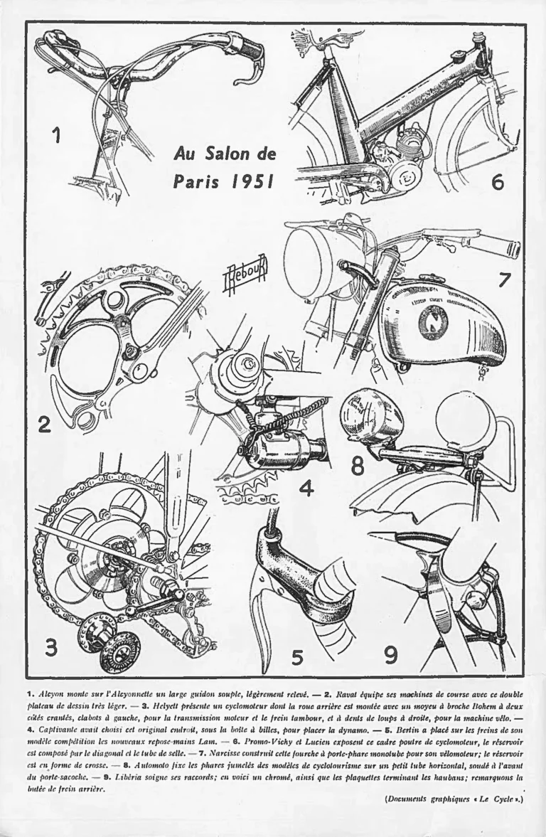 Le Salon de Paris 1951 — Englebert Vélo-Magazine, November 1951, by Daniel Rebour — page 6 of 8