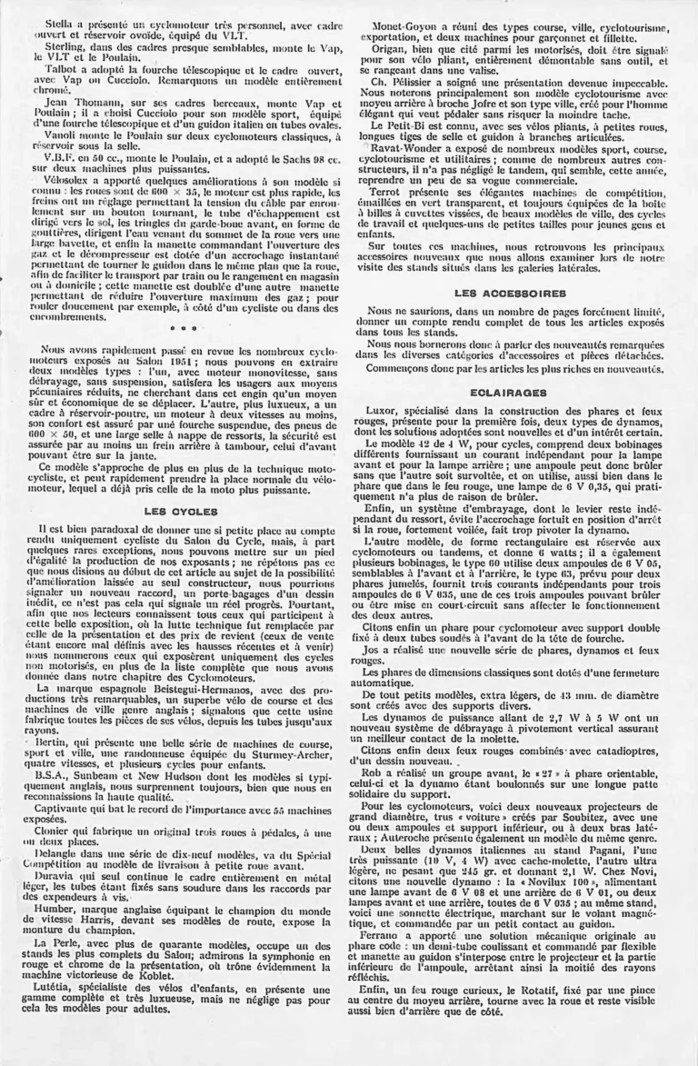 Le Salon de Paris 1951 — Englebert Vélo-Magazine, November 1951, by Daniel Rebour — page 7 of 8