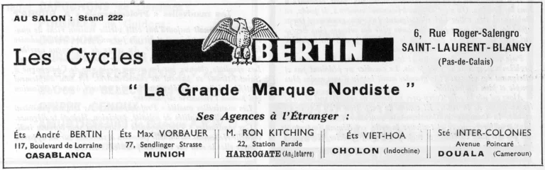 Bertin 1951 Advertisement — The Great Make of the North, and Its Agencies Abroad — page 1 of 1
