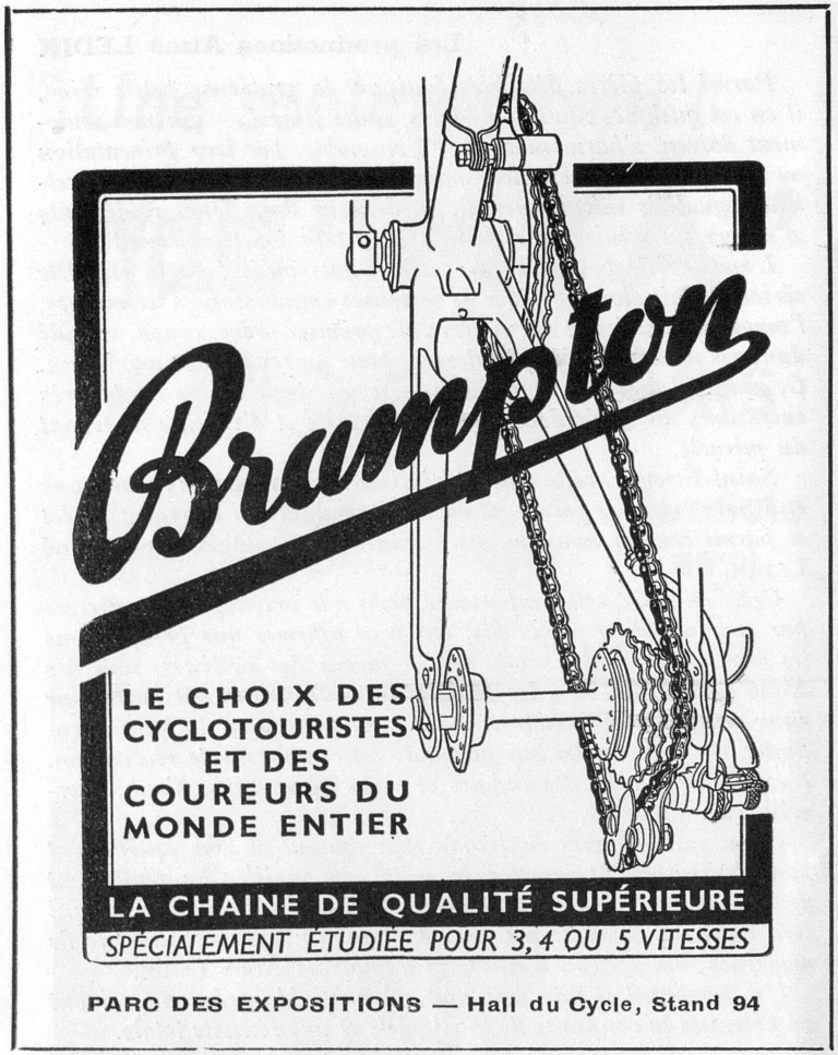 Brampton October 1951 Advertisement — The Chain for Three, Four or Five Speeds — page 1 of 1