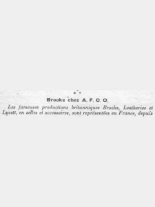 The heading "Brooks chez A. F. C. O." and the opening lines of a news note in L'Officiel du cycle, 3 November 1951.