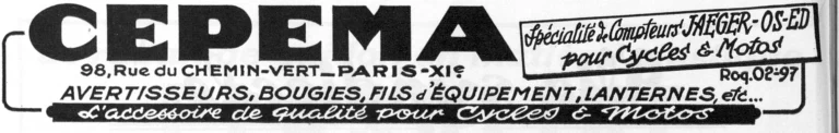 Cepema October 1951 Advertisement — Speedometers, Horns and Lamps for Cycles and Motorcycles — page 1 of 1