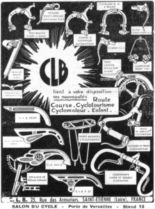 CLB advertisement from L'Officiel du cycle, 6 October 1951, page 80: a full-page advertisement on a solid black ground with rounded corners.