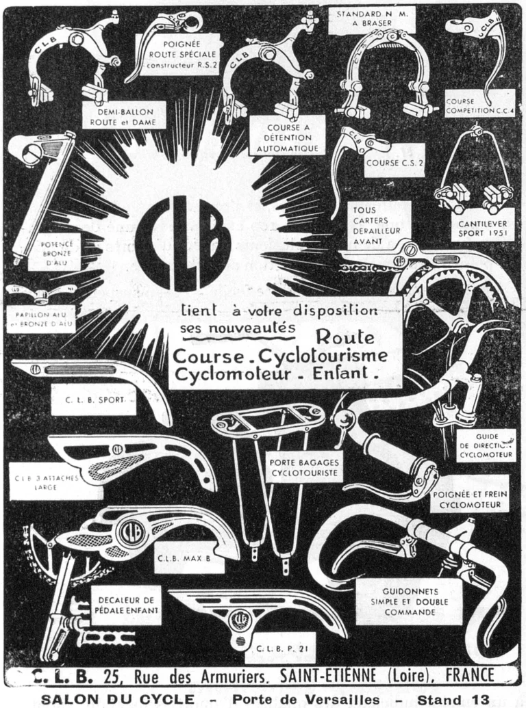 CLB 1951 Advertisement — Brakes, Stems, Carriers and the 1951 Novelties — page 1 of 1