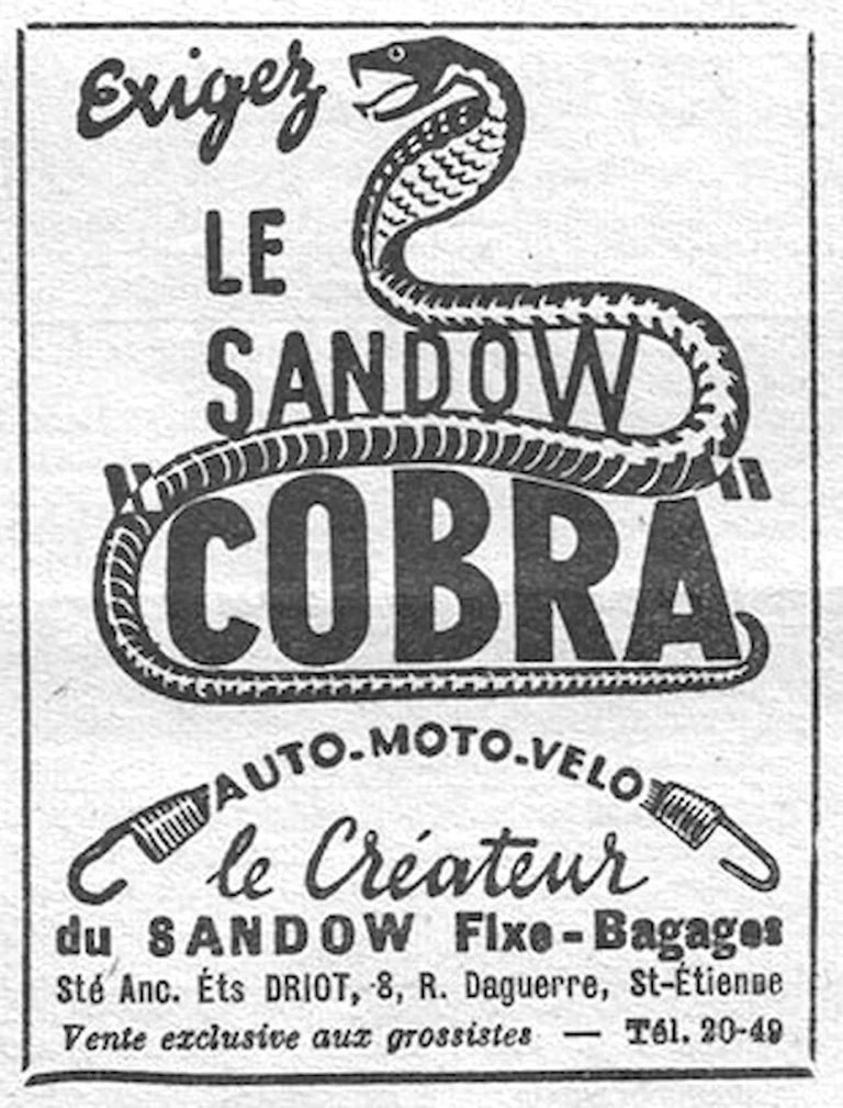 Cobra 1951 Advertisement — The Sandow Luggage Strap for Car, Motorcycle and Bicycle — page 1 of 1