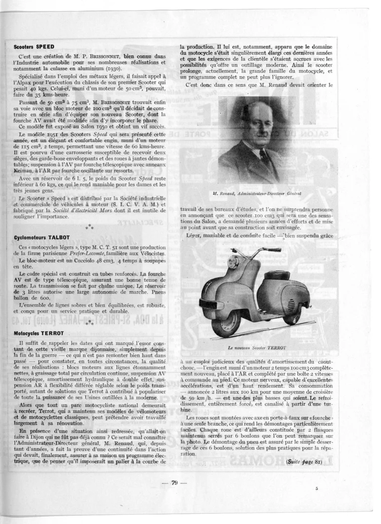 Premier coup d'œil sur la construction 1951-52 — L'Officiel du cycle, 6 October 1951, Bicycles, Cyclomoteurs and Motorcycles at the Salon — page 10 of 12