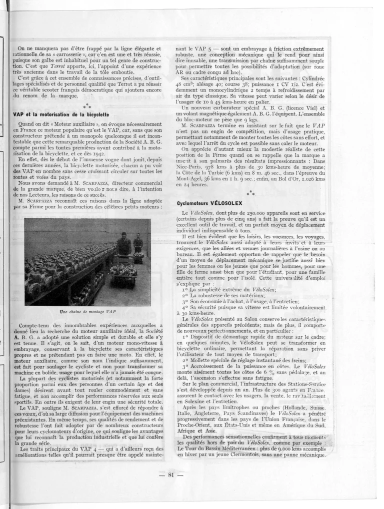 Premier coup d'œil sur la construction 1951-52 — L'Officiel du cycle, 6 October 1951, Bicycles, Cyclomoteurs and Motorcycles at the Salon — page 11 of 12