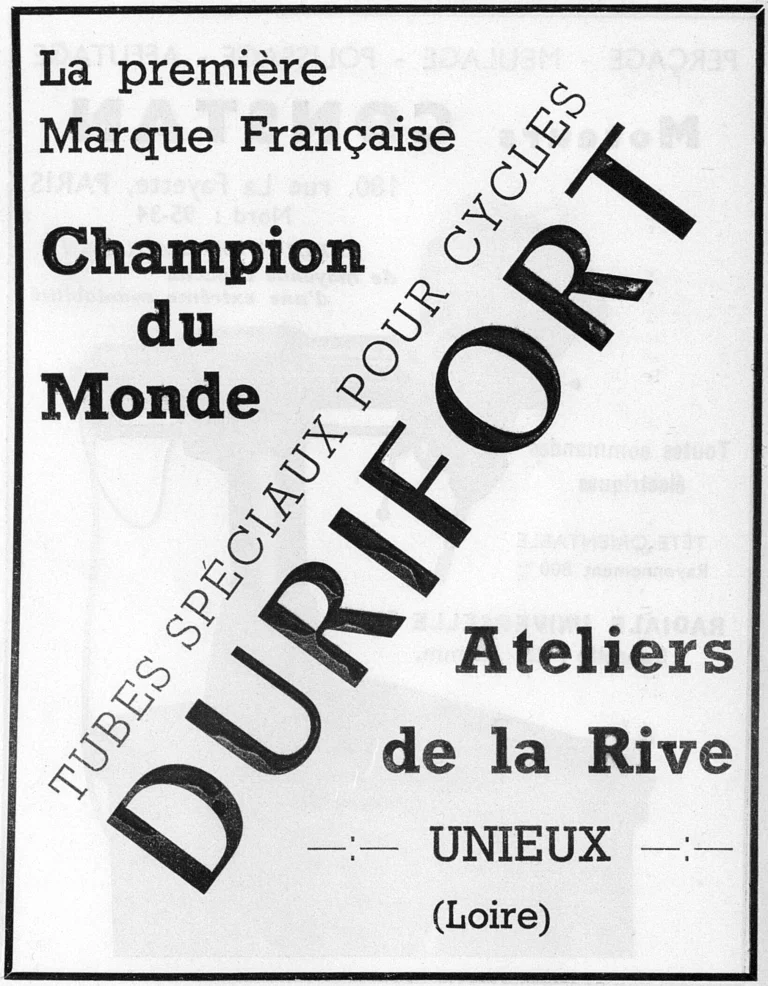 Durifort 1951 Advertisement — Special Tubes for Cycles — page 1 of 1
