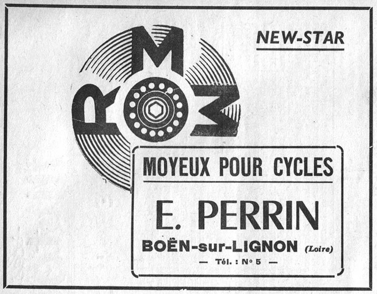 E. Perrin 1951 Advertisement — Hubs for Cycles, Boën-sur-Lignon — page 1 of 1