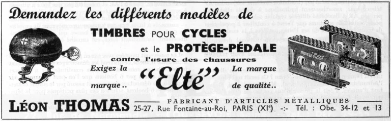 Elté 1951 Advertisement — Bells and the Protège-Pédale — page 1 of 1
