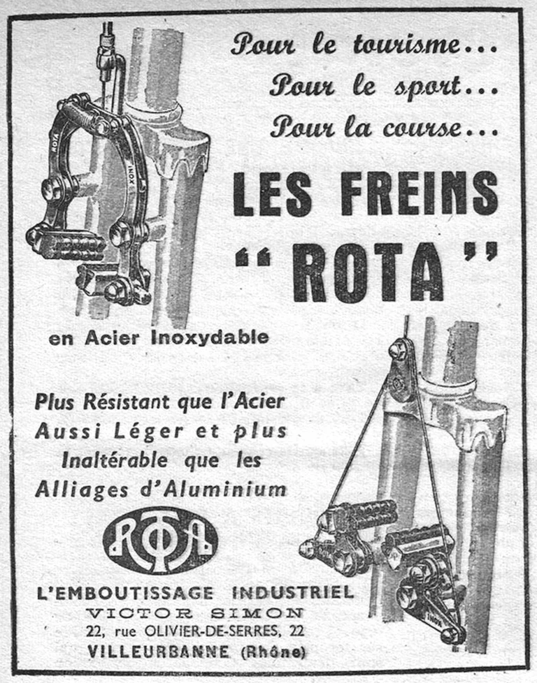 L'Emboutissage Industriel 1951 Advertisement — Rota Brakes in Stainless Steel — page 1 of 1