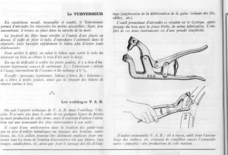 Quelques équipements et outillages 1951-52 — L'Officiel du cycle, 6 October 1951, Components and Accessories at the Salon — page 15 of 15