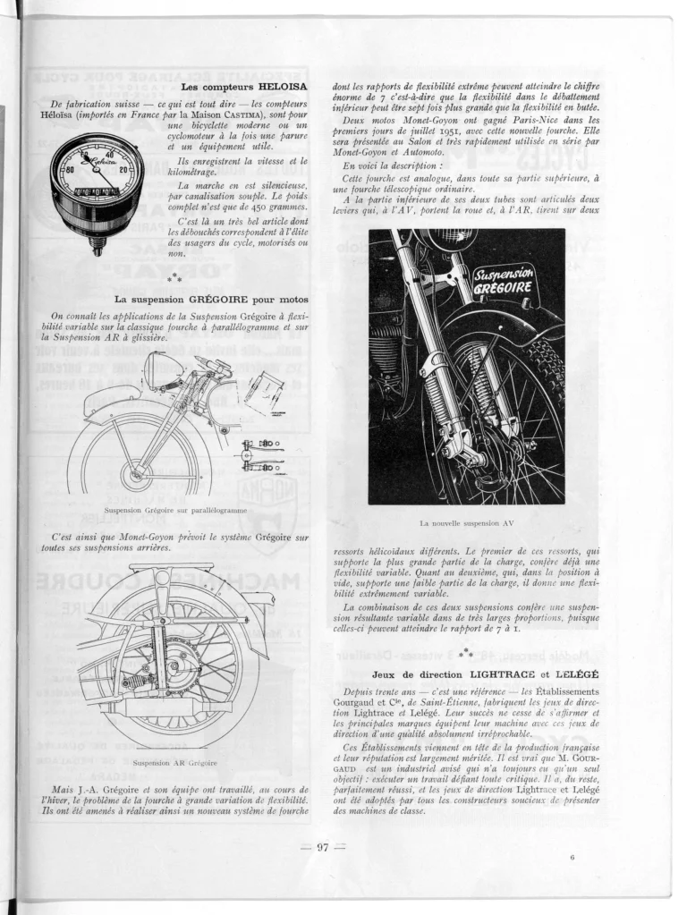 Quelques équipements et outillages 1951-52 — L'Officiel du cycle, 6 October 1951, Components and Accessories at the Salon — page 7 of 15