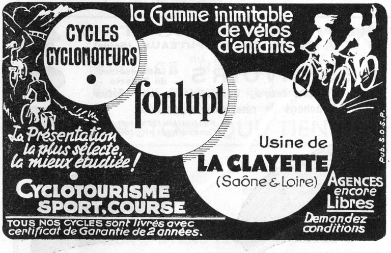 Fonlupt October 1951 Advertisement — Cycles, Cyclomoteurs and Children's Bicycles — page 1 of 1