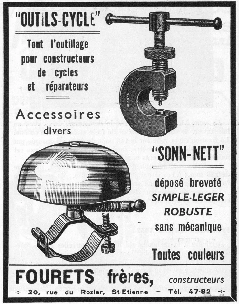Fourets 1951 Advertisement — Outils-Cycle Tools and the Sonn-Nett Bell — page 1 of 1