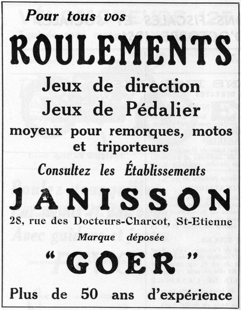 Goer 1951 Advertisement — Goer Bearings: Headsets and Bottom Brackets — page 1 of 1
