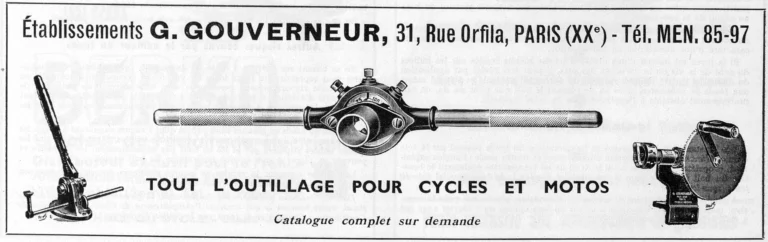 Gouverneur 1951 Advertisement — Every Tool for Cycles and Motorcycles — page 1 of 1