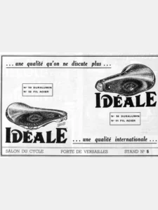 Idéale advertisement from L'Officiel du cycle, 6 October 1951, page 64: a horizontal half-page advertisement in black on cream inside a double-ruled frame.
