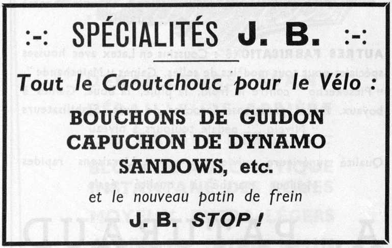 JB 1951 Advertisement — All the Rubber for the Bicycle — page 1 of 1