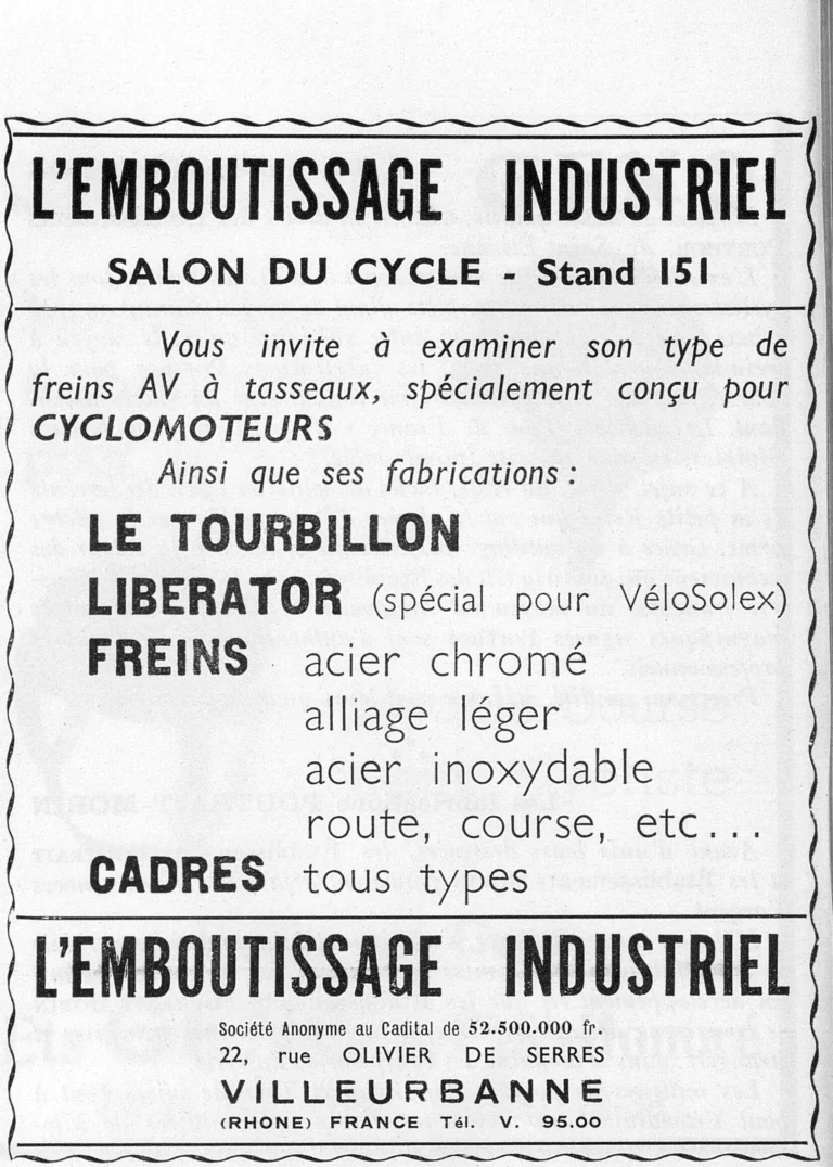 L'Emboutissage Industriel October 1951 Advertisement — Brakes and Frames of Every Type — page 1 of 1