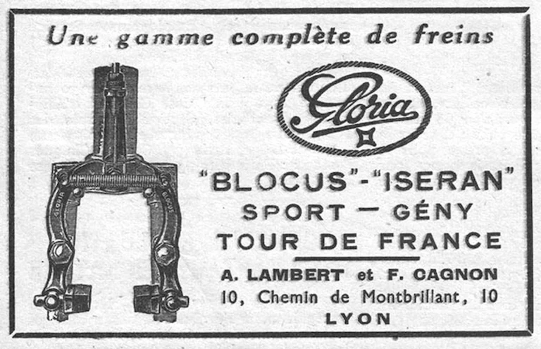 Lambert et Cagnon 1951 Advertisement — Gloria Blocus and Iseran Brakes — page 1 of 1