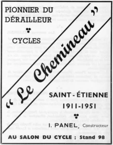 Le Chemineau advertisement from L'Officiel du cycle, 6 October 1951, page 106: a ruled advertisement in black and white, text only.