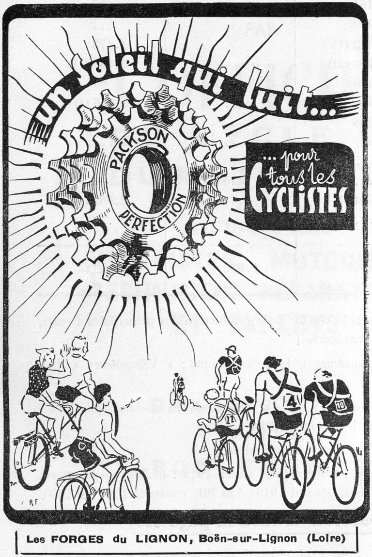 Packson October 1951 Advertisement — A Sun That Shines for Every Cyclist: the Perfection Freewheel — page 1 of 1