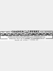 Perry advertisement from L'Officiel du cycle, 6 October 1951, page 128: a long, narrow horizontal advertisement.