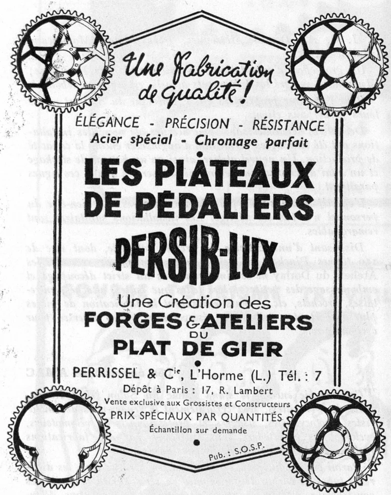 Persib-Lux October 1951 Advertisement — Persib-Lux Chainrings — page 1 of 1