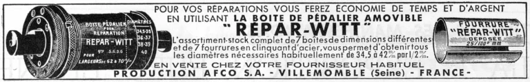 Répar-Witt 1951 Advertisement — The Removable Bottom Bracket for Repairs — page 1 of 1