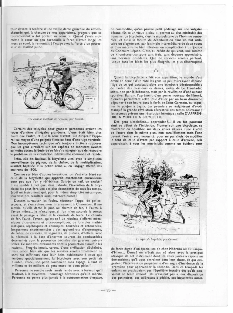 Le « Cycle » de mes souvenirs vélocipédiques, by Miguel Zamacoïs — L'Officiel du cycle, 6 October 1951 — page 2 of 3