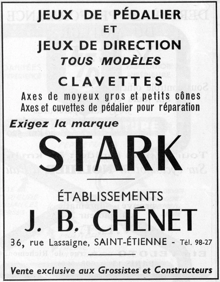 Stark 1951 Advertisement — Stark Bottom Brackets and Headsets — page 1 of 1