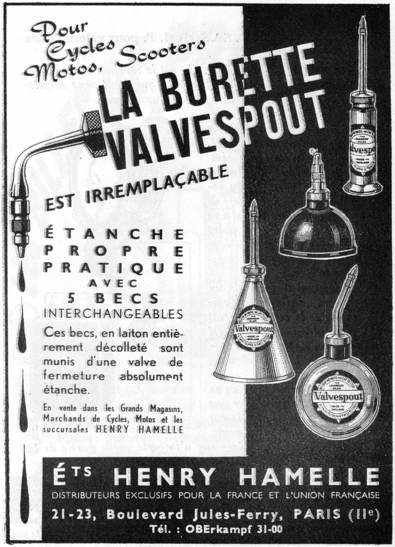 Valvespout 1951 Advertisement — The Valvespout Oil Can — page 1 of 1