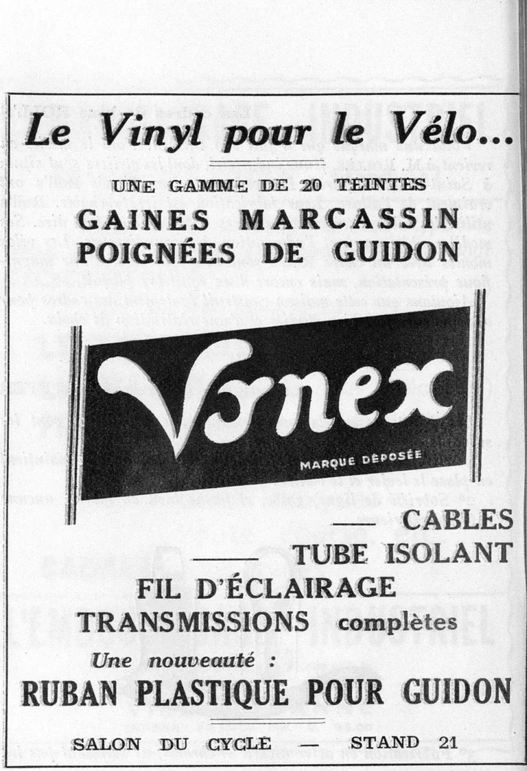 Vynex 1951 Advertisement — Vinyl for the Bicycle: Housing, Grips and Tape — page 1 of 1
