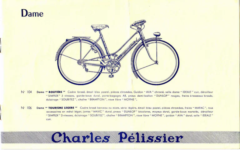 Charles Pélissier Catalog with the May 1952 Price List — Course, Route, Dame and Sport et Ville Bicycles, a Tandem and Children's Models — page 5 of 9