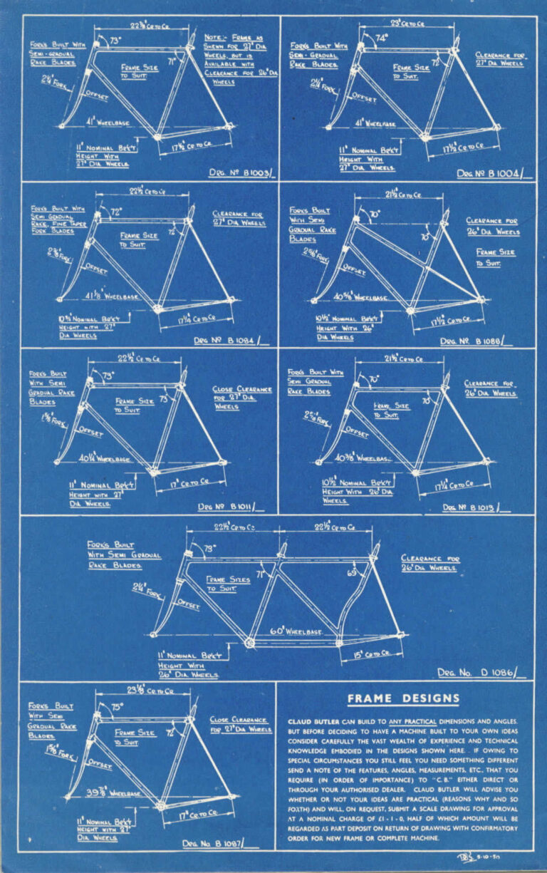 Claud Butler 1952 Catalog — Lightweight Bicycles from the Super Arrow to the Avant-Coureur Spécial, with the Universal Club — page 15 of 17