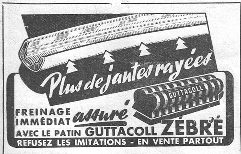 Guttacoll 1952 Advertisement — The Zébré Brake Block — page 1 of 1