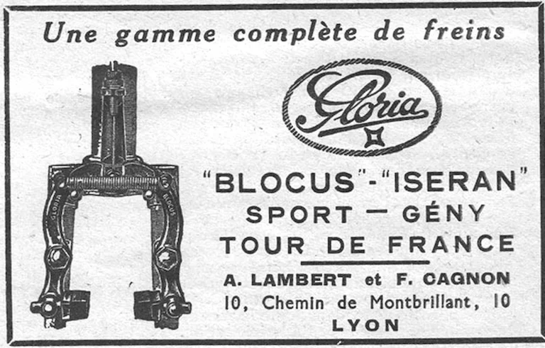 Lambert et Cagnon 1952 Advertisement — A Complete Range of Gloria Brakes — page 1 of 1