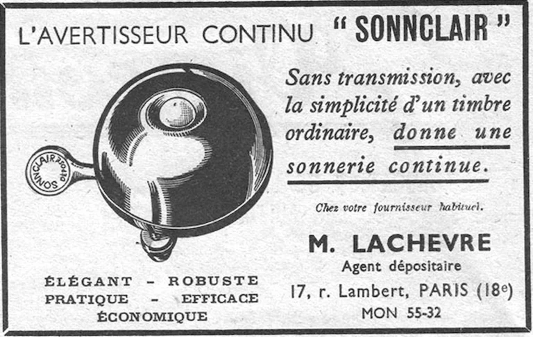 Sonnclair 1952 Advertisement — The Continuous-Ring Bell — page 1 of 1