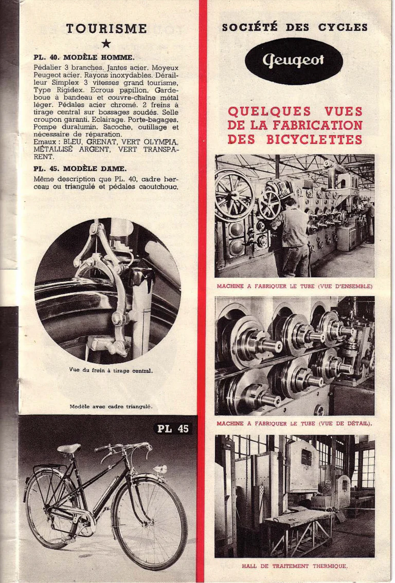 Peugeot 1952 Catalog — Utilitaires, Tourisme, Randonneurs Spéciaux, Sport et Course and Children's Bicycles — page 5 of 18