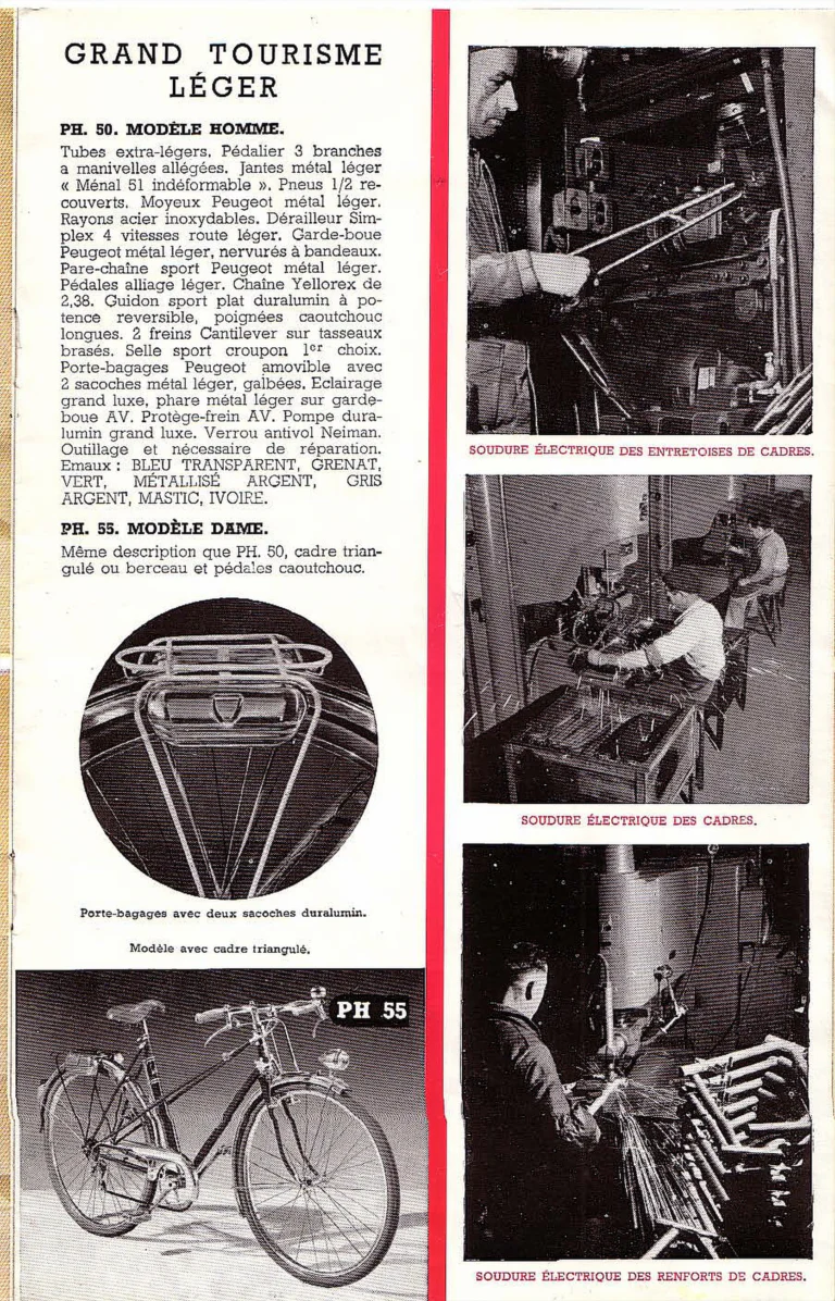 Peugeot 1952 Catalog — Utilitaires, Tourisme, Randonneurs Spéciaux, Sport et Course and Children's Bicycles — page 9 of 18