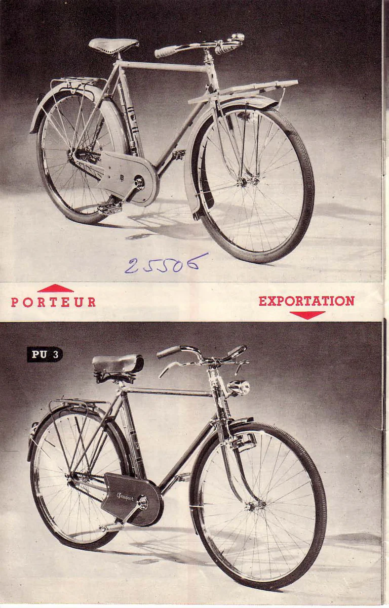 Peugeot 1952 Catalog — Utilitaires, Tourisme, Randonneurs Spéciaux, Sport et Course and Children's Bicycles — page 14 of 18