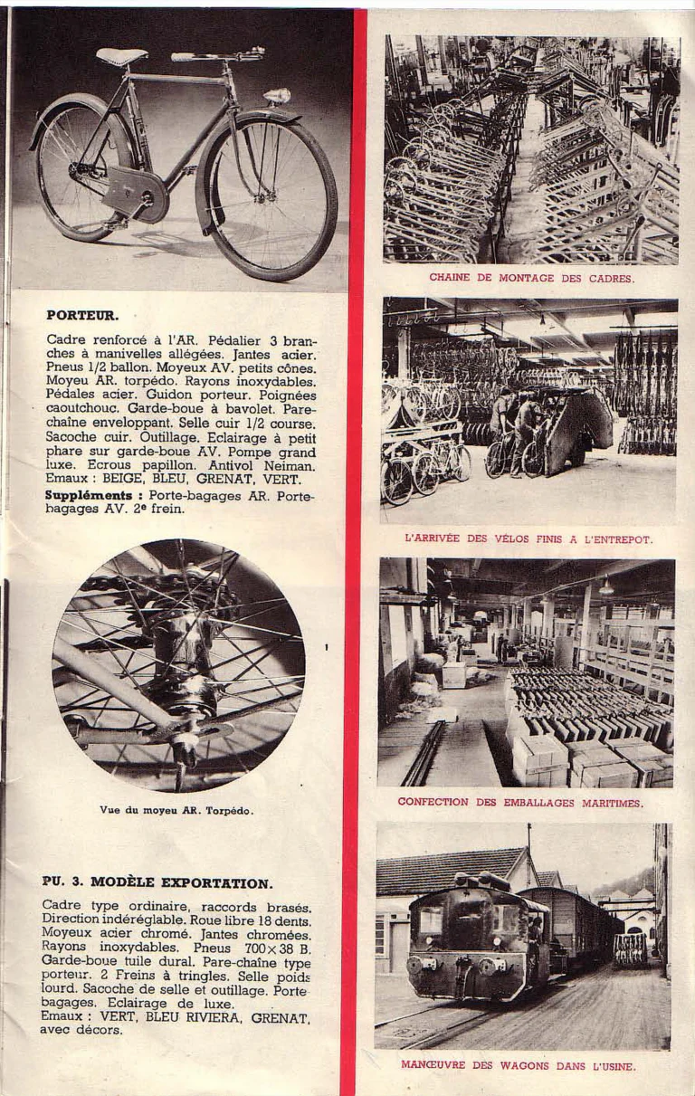 Peugeot 1952 Catalog — Utilitaires, Tourisme, Randonneurs Spéciaux, Sport et Course and Children's Bicycles — page 15 of 18