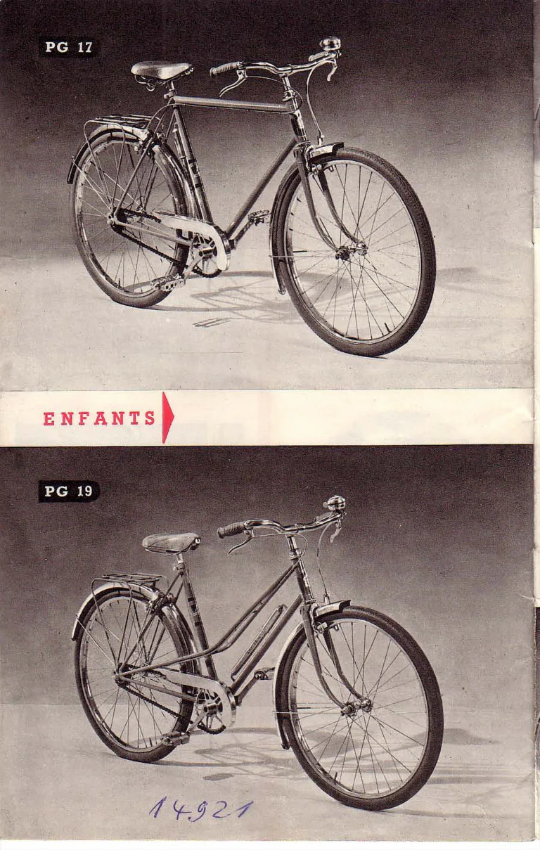 Peugeot 1952 Catalog — Utilitaires, Tourisme, Randonneurs Spéciaux, Sport et Course and Children's Bicycles — page 16 of 18
